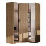 Modular corner wardrobe 278 cm with mirrors Carpenter Whiskey Oak - MAX Premium set