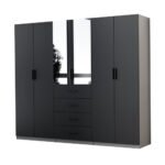 Modular wardrobe 260 cm black onyx + light gray - MAX Premium set