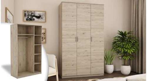 Wardrobe 120 – hanging rails, shelves