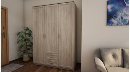 Wardrobe 150/210 – hanging rail, shelves, internal drawers