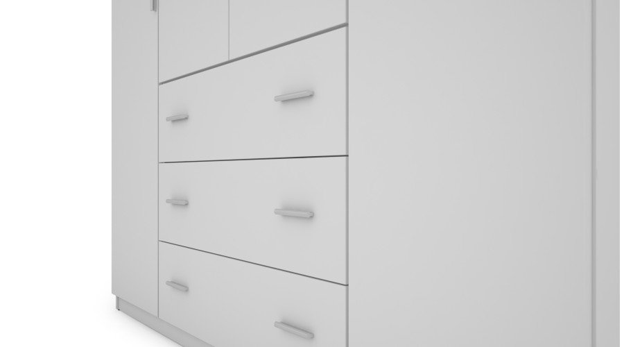 Wardrobe 200/220 - hanging rail, internal shelves, external drawers - Image 3