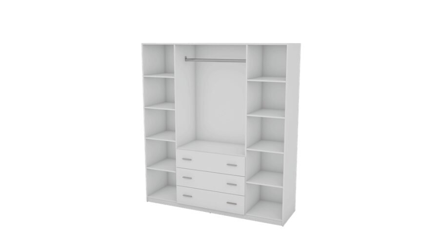 Wardrobe 200/220 - hanging rail, internal shelves, external drawers - Image 2