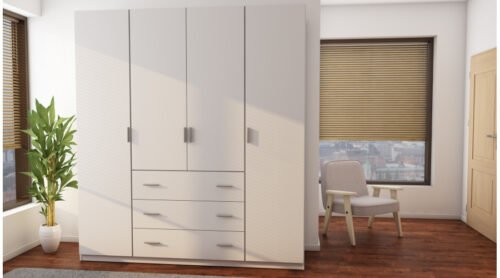 Wardrobe 200/220 – hanging rail, internal shelves, external drawers