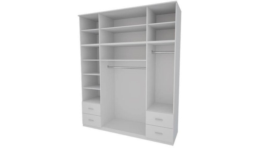 Wardrobe 200/242 - clothes rack, internal shelves, external drawers - Image 2