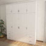 Wardrobe 200/242 - clothes rack, internal shelves, external drawers