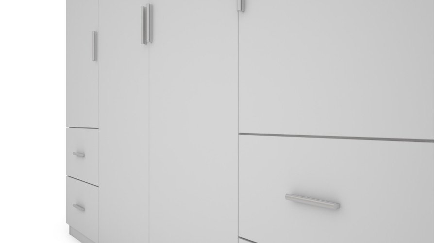 Wardrobe 200/242 - clothes rack, internal shelves, external drawers - Image 3