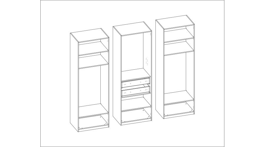 Wardrobe 240/240 - clothes hangers, internal shelves, external drawers - Image 6