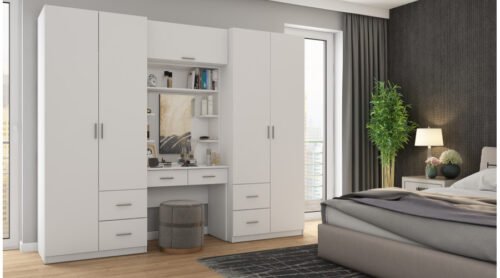 Wardrobe 255/210 – clothes hangers, internal shelves, spacious drawers, dressing table
