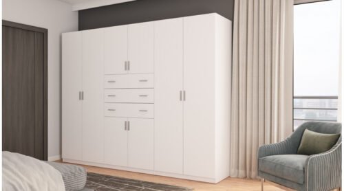 Wardrobe 270/210 – clothes hangers, internal shelves, external drawers