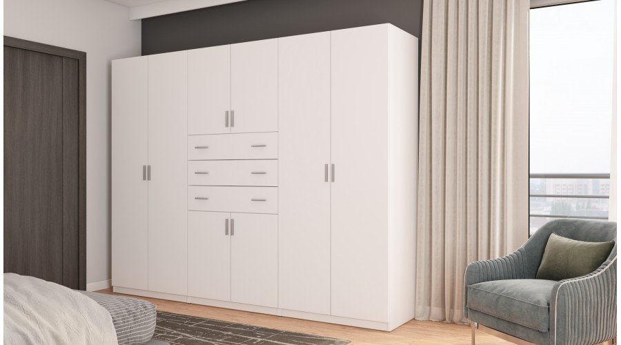 Wardrobe 270/210 - clothes hangers, internal shelves, external drawers