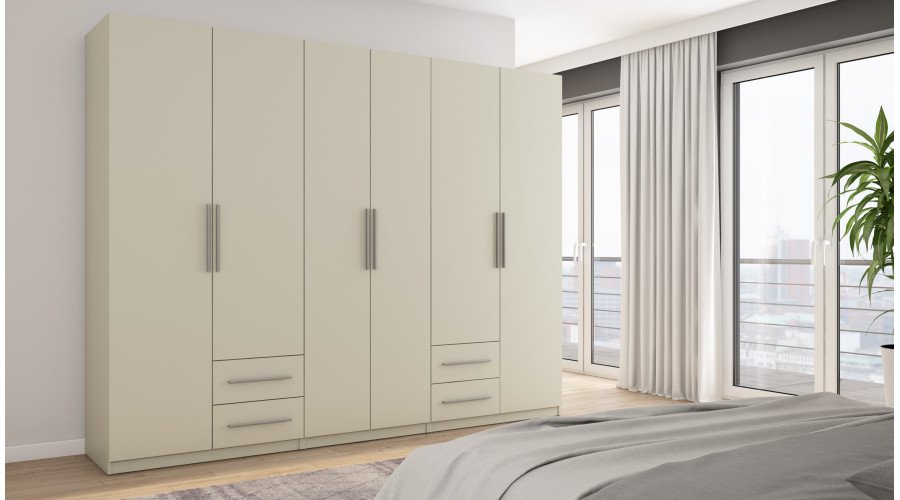 Wardrobe 280/220 - clothes rack, internal shelves, spacious external drawers
