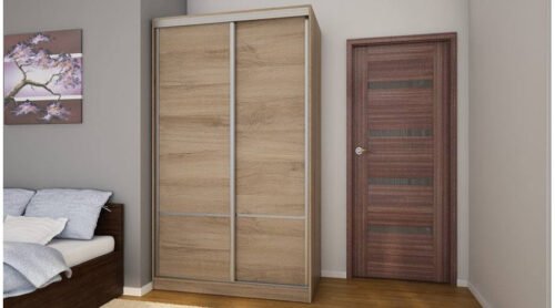 Wardrobe 2D/130 – shelves, two hanger rods