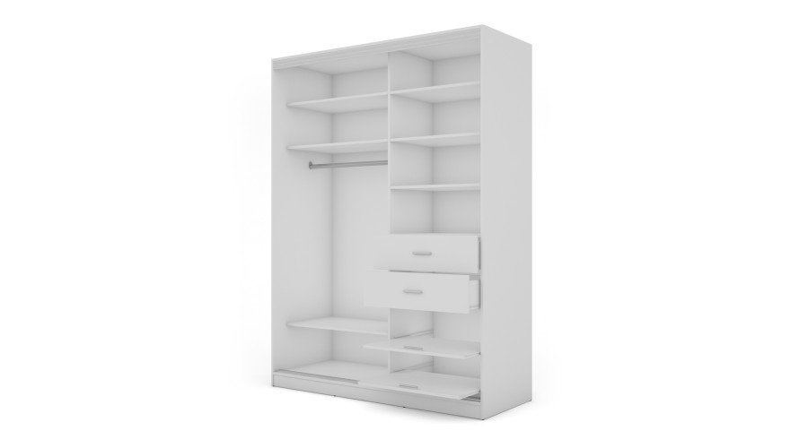 Wardrobe 2D/170 - clothes rack, pull-out shelves, clothes racks, drawers - Image 2