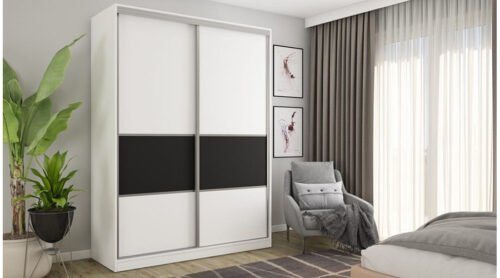 Wardrobe 2D/170 – clothes rack, pull-out shelves, clothes racks, drawers