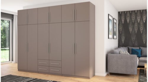 Wardrobe 300/240 – clothes hangers, internal shelves, spacious external drawers