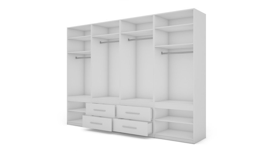 Wardrobe 320/230 - clothes rack, internal shelves, external drawers, mirror - Image 2