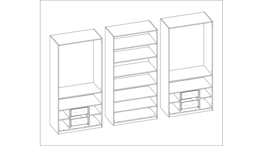 Wardrobe 330/230 - clothes rack, internal shelves, spacious internal drawers, niches with shelves - Image 5