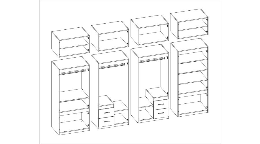 Wardrobe 340/240 - clothes hangers, internal shelves, spacious external drawers - Image 6