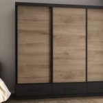 Wardrobe 3D/250 - hanging rails, external drawers, shelves