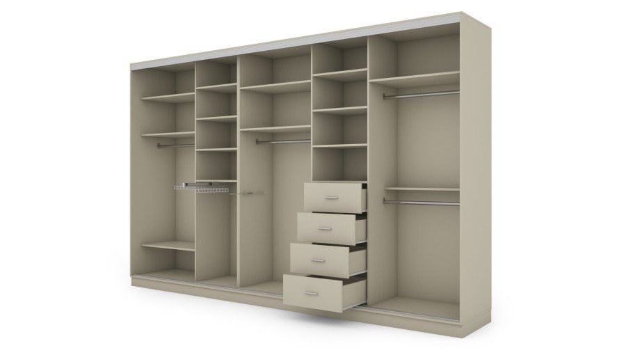 Wardrobe 5D/380 - hanger bars, pantograph, trouser, tie and belt hanger, drawers, many shelves - Image 2