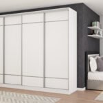 Wardrobe 5D/400 with hangers for hanging clothes, pull-out shelves, space for an ironing board, drawers