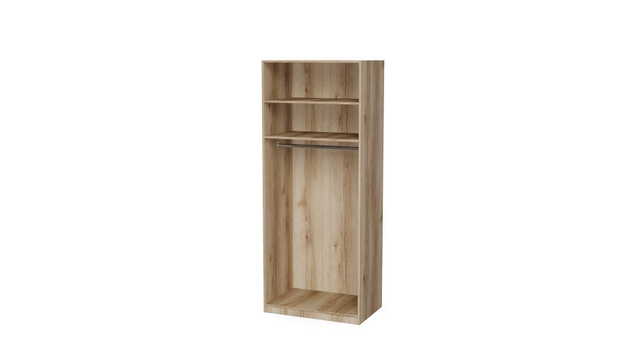Wardrobe 90 with shelves and clothes hanger - Image 2
