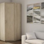Corner wardrobe - hanging rail, shelves