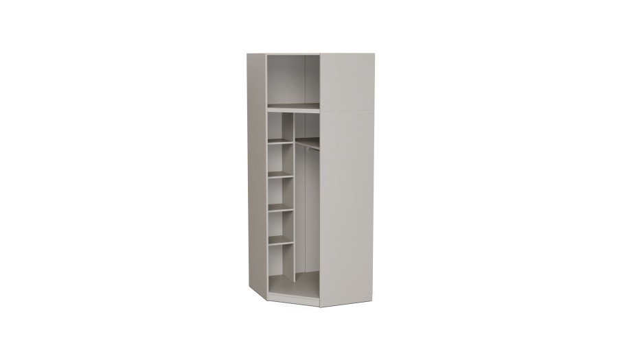 Modular corner wardrobe 89x89x225 cm with shelves and rod – MAX Premium "A" - Image 2