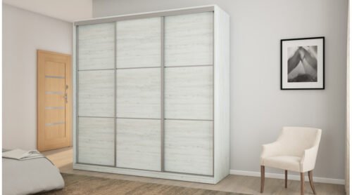 Sliding wardrobe 3D/220 – hangers, baskets, shelves, drawers