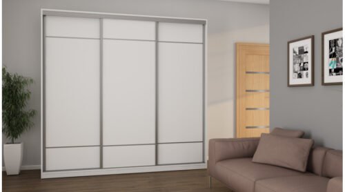 Sliding wardrobe 3D/230 – hangers, baskets, shelves