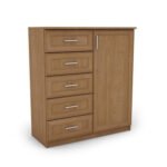 Narrow chest of drawers with cabinet 100 cm Alder – SIENA