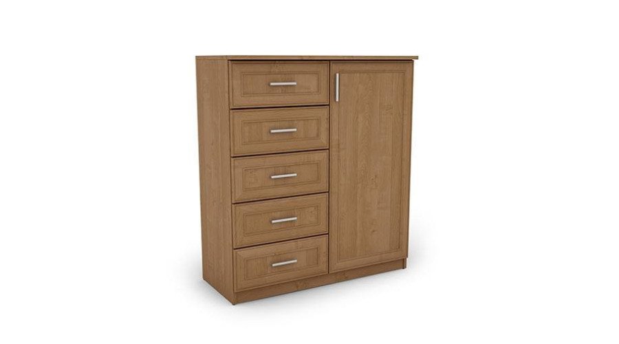 Narrow chest of drawers with cabinet 100 cm Alder – SIENA