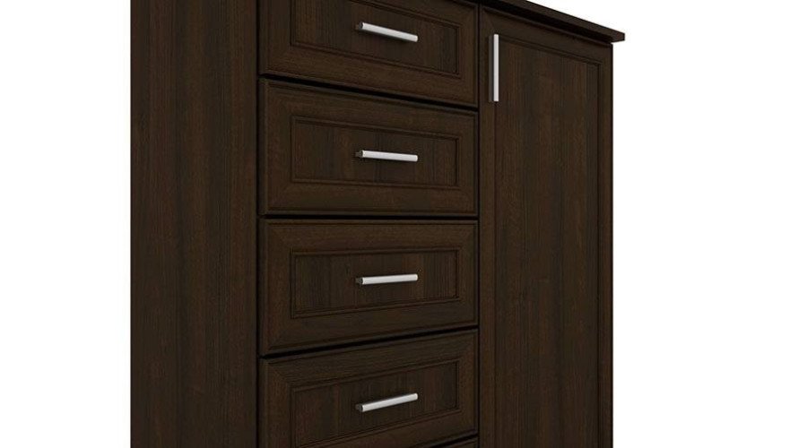 Narrow chest of drawers with cabinet 100 cm Sonoma Dark – WALL - Image 2