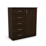 Narrow chest of drawers with cabinet 100 cm Sonoma Dark – WALL
