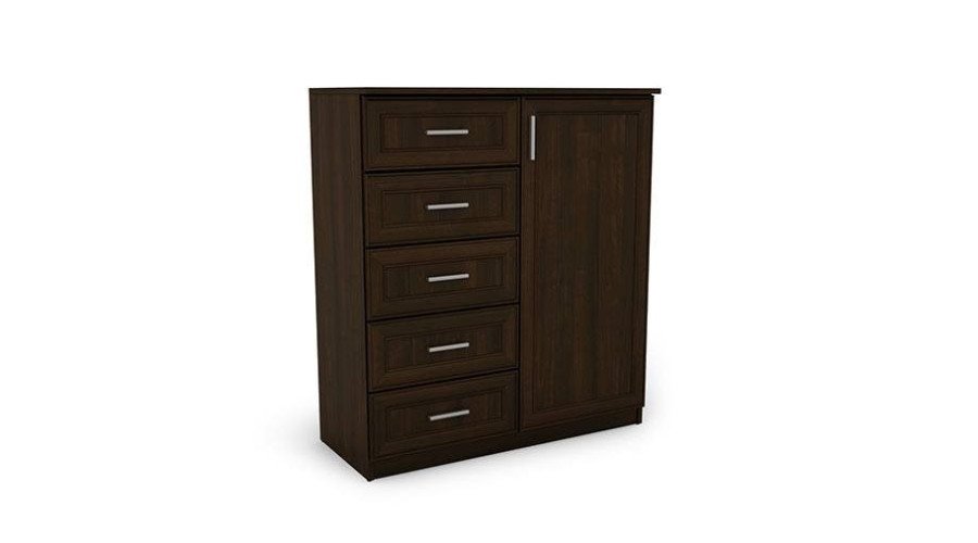 Narrow chest of drawers with cabinet 100 cm Sonoma Dark – WALL