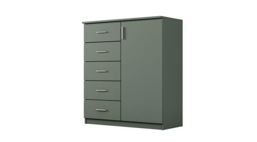 Narrow chest of drawers with drawers and cabinet, 100 cm, Bottle Green – SIENA