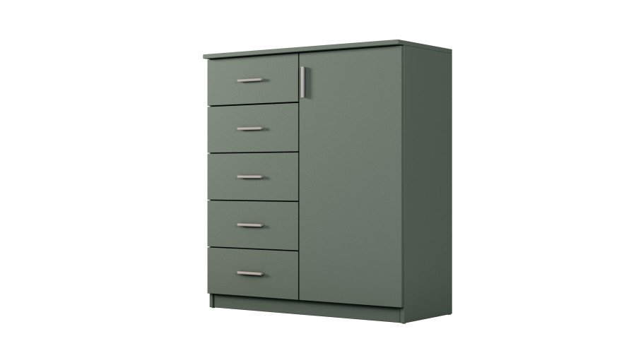 Narrow chest of drawers with drawers and cabinet, 100 cm, Bottle Green – SIENA