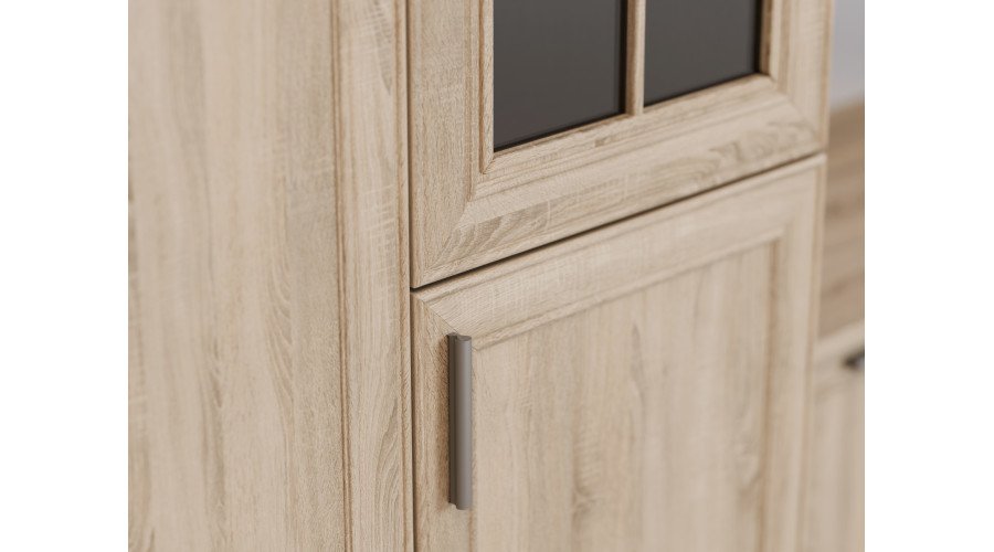 Multifunctional wall cabinet with cabinets and TV area 330 × 200 cm Sonoma Ciemna / Sonoma Jasna – JOWISZ - Image 4