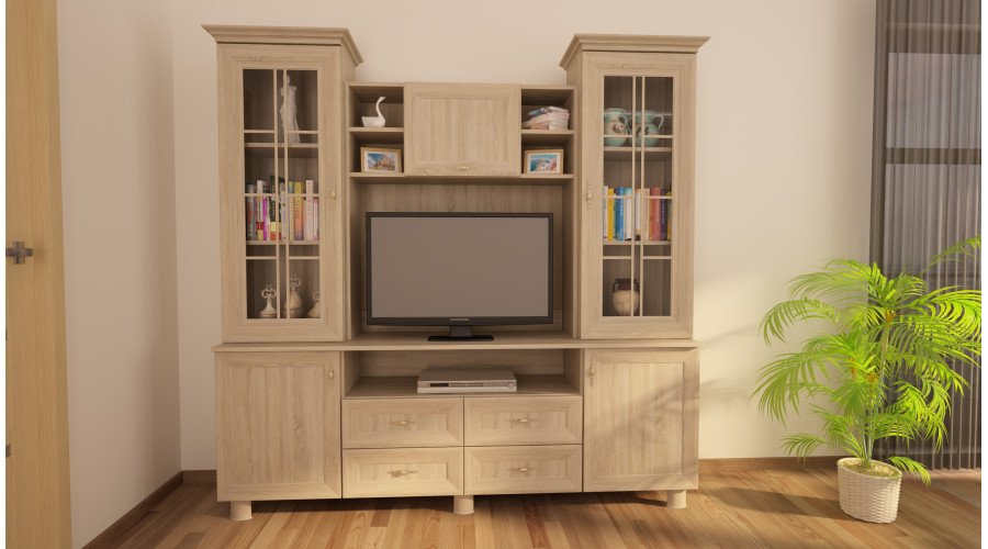 TV cabinet with space for a 200 cm TV, Sonoma Jasna – SIGNAL - Image 2