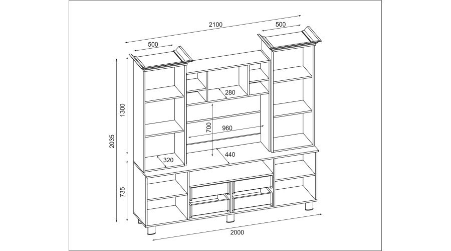 TV cabinet with space for a 200 cm TV, Sonoma Jasna – SIGNAL - Image 4