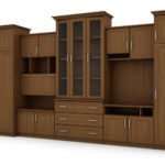 Tall classic wall cabinet with spacious cabinets and TV cabinet 370 × 207 cm Wiśnia Porto – ALEN
