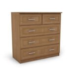 Tall chest of drawers with 5 drawers, 90 cm, Alder – MARSYLIA