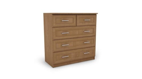 Tall chest of drawers with 5 drawers, 90 cm, Alder – MARSYLIA