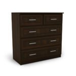 Tall chest of drawers with 5 drawers, 90 cm, Sonoma Ciemna – MARSYLIA