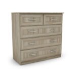 Tall chest of drawers with 5 drawers, 90 cm, Sonoma Jasna – MARSYLIA