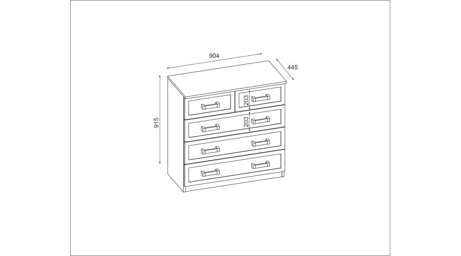 Tall chest of drawers with 5 drawers, 90 cm, Sonoma Jasna – MARSYLIA - Image 3