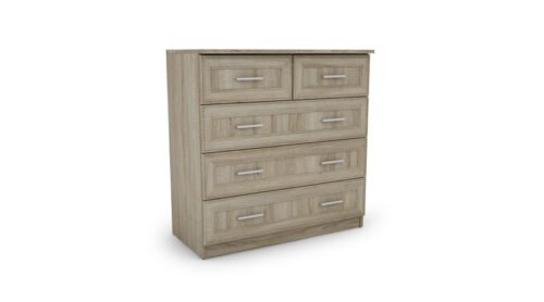 Tall chest of drawers with 5 drawers, 90 cm, Sonoma Jasna – MARSYLIA