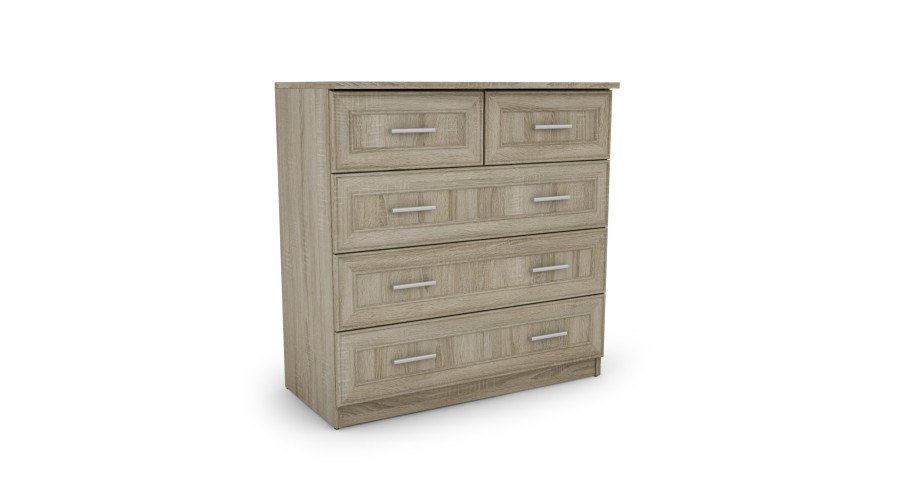 Tall chest of drawers with 5 drawers, 90 cm, Sonoma Jasna – MARSYLIA