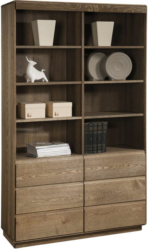 Oak bookcase “Atlanta”, 3 shelves, 2 doors
