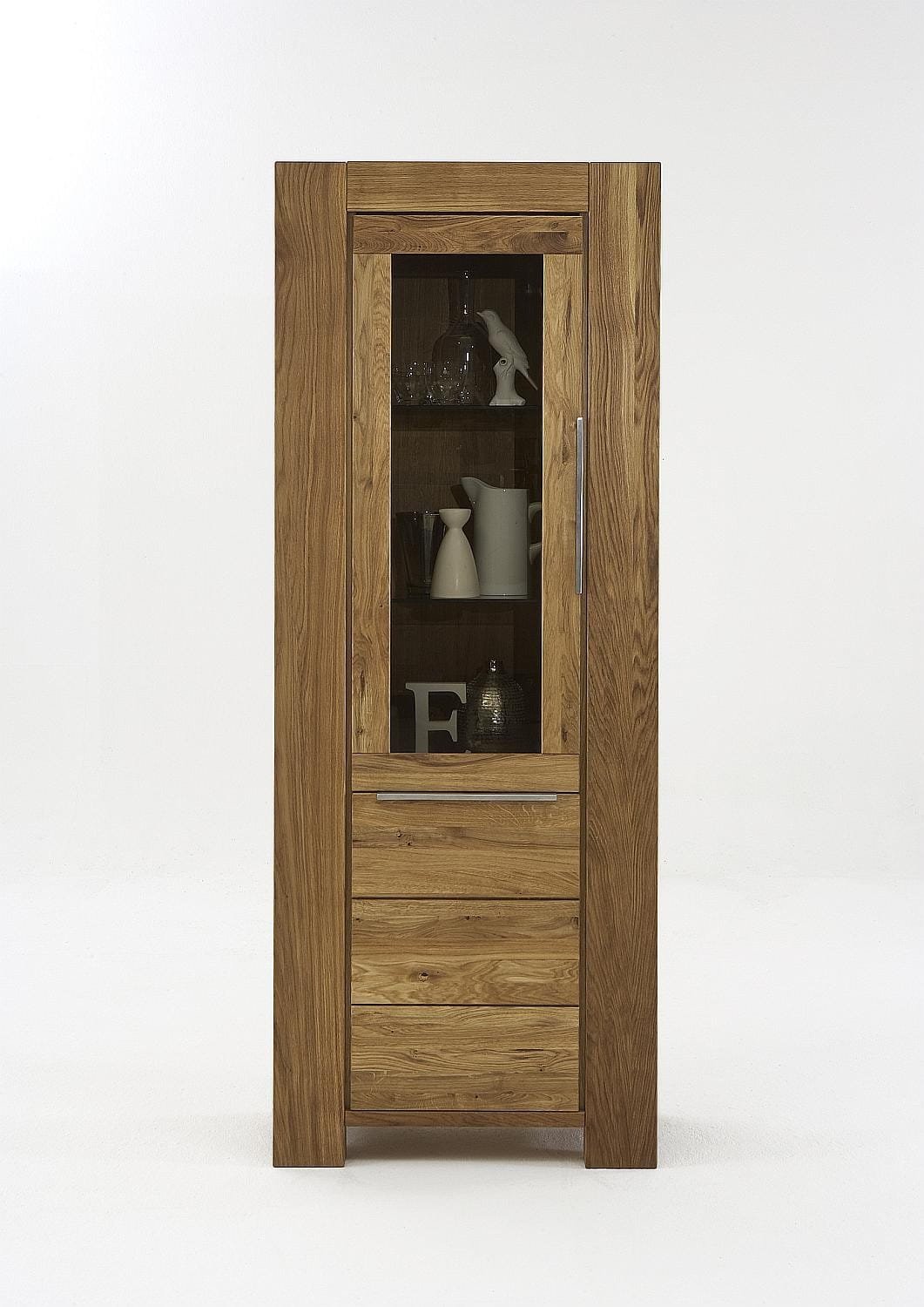 Oak display cabinet with 2 doors MALIN